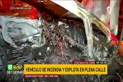 Alarma en el Cercado de Lima: vehículo se incendia y explota en plena calle