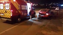 Ciclista fica ferido após ser atingido por automóvel na Av. Rocha Pombo, em Cascavel