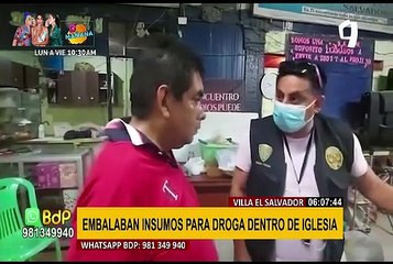 En medio de rezos y biblias: detienen a sujetos que embalaban insumos de droga en iglesia