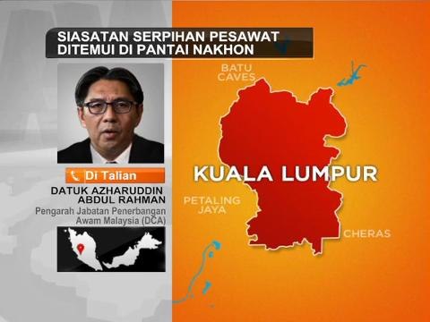 Siasatan serpihan pesawat ditemui di Pantai Nakhon