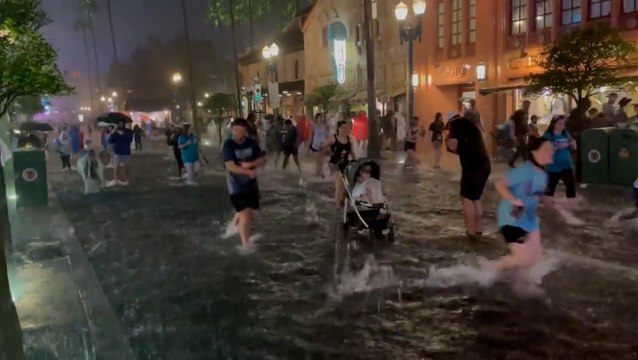 Flooding fills the streets at Walt Disney World's Hollywood Studios