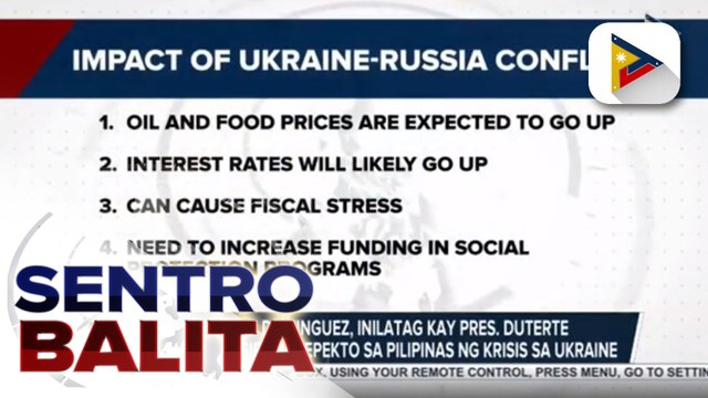 Economic development cluster, nagbigay ng mga suhestiyon kay Pres. Duterte para maibsan ang epekto ng Ukraine-Russia crisis; Paglalagay sa buong bansa sa Alert level 1, kabilang sa mga rekomendasyon