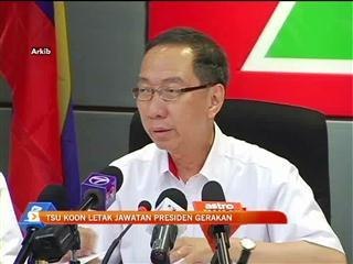 Koh Tsu Koon letak jawatan Presiden Gerakan