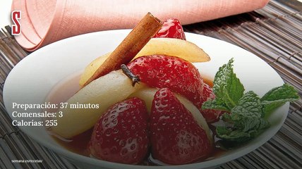 Vídeo Receta: Fresones y peras agridulces