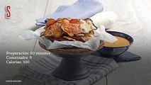 Vídeo Receta: Chips de boniato y batata con crema de queso y pimientos