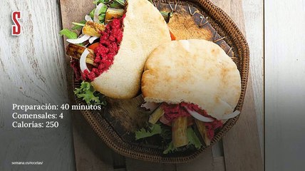 Vídeo Receta: Pita con humus de remolacha