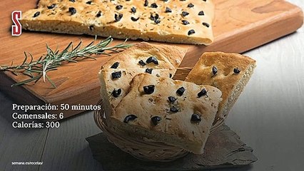 Vídeo Receta: Focaccia de aceitunas negras