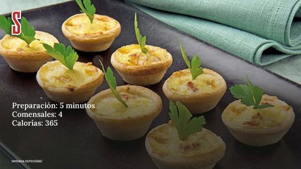 Vídeo Receta: Tartaletas de queso y bacon