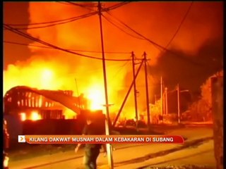 Kilang dakwat musnah dalam kebakaran di Subang