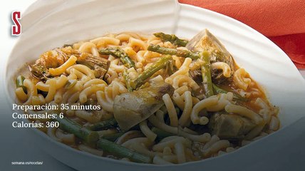 Vídeo Receta: Fideuá de alcachofas
