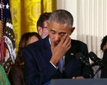 Barack Obama tears up unveiling new gun control rules