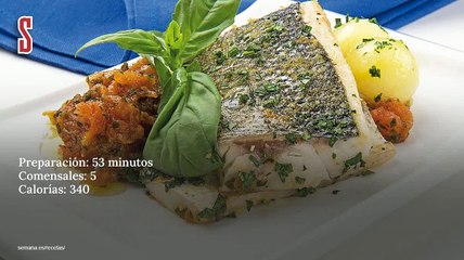 Vídeo Receta: Lubina al horno con tomate natural y albahaca