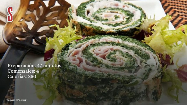 Vídeo Receta: Brazo de gitano de espinacas, jamón y queso