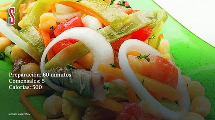 Vídeo Receta: Ensalada de garbanzos y judías verdes