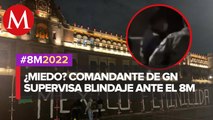Refuerzan seguridad de Palacio Nacional con vallas previo a marcha del 8M