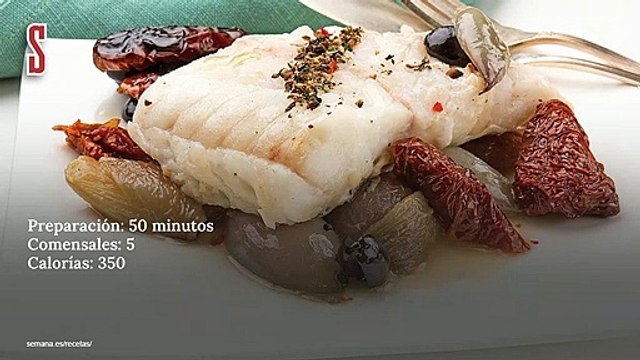 Vídeo Receta: Lomo de skrei con aceitunas, chalotas y tomates secos