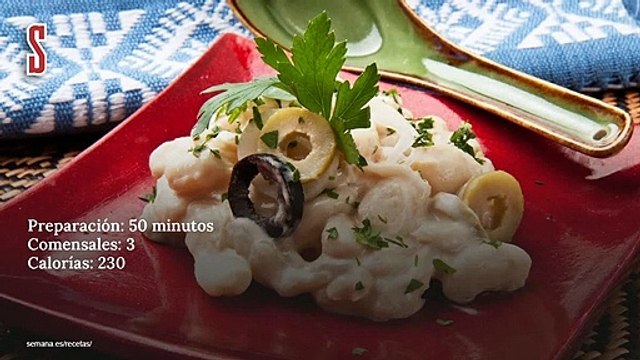 Vídeo Receta: Ensalada de judías con aceitunas y bacalao