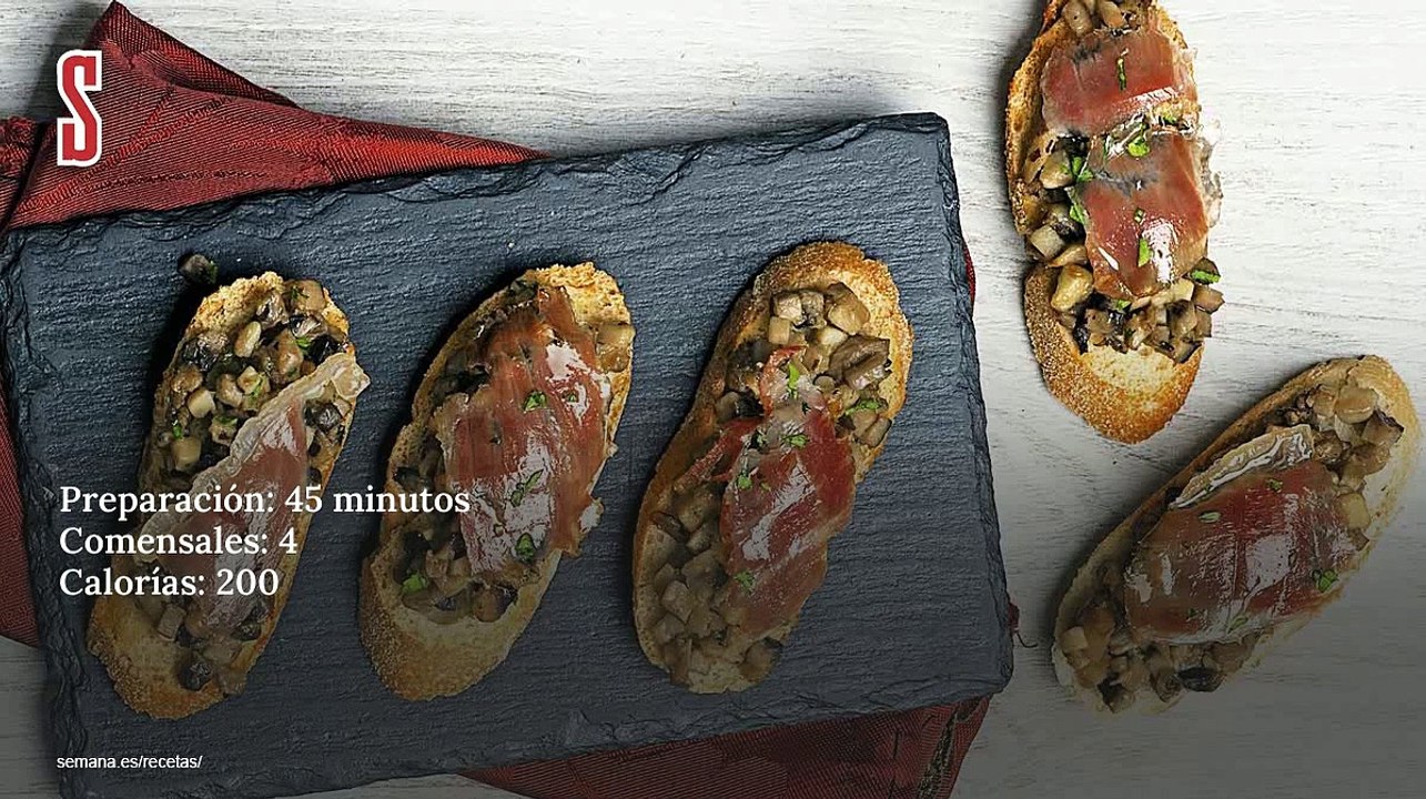 Vídeo Receta: Tostas de champiñón y jamón