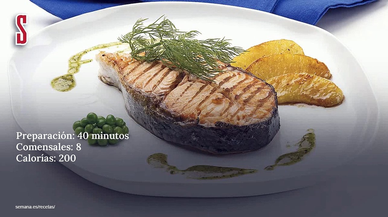 Vídeo Receta: Salmón  a la plancha con gajos de manzana