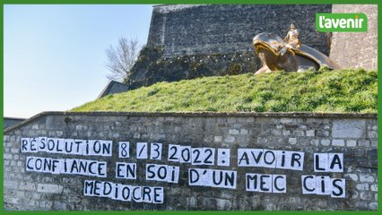 Action de collage contre la présence de Jan Fabre à Namur