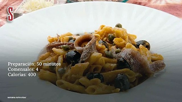 Vídeo Receta: Pasta con anchoas y aceitunas
