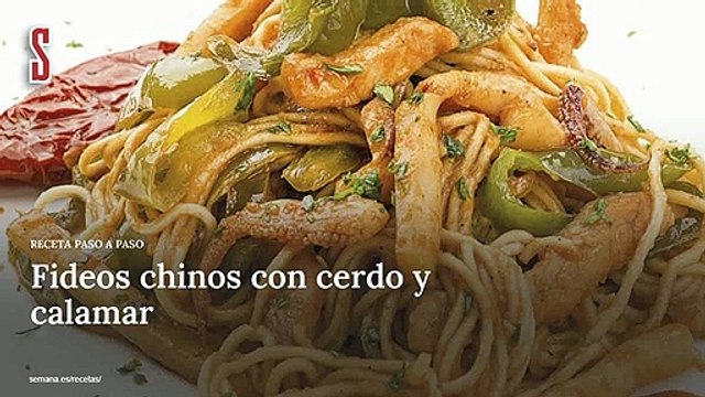 Vídeo Receta: Fideos chinos con cerdo y calamar