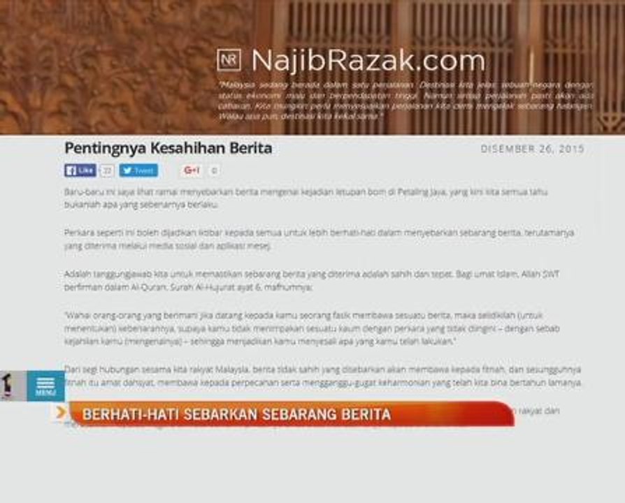 Berhati-hati sebarkan sebarang berita