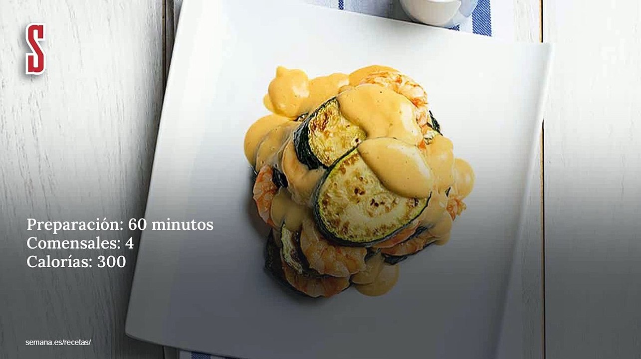 Vídeo Receta: Milhojas de calabacín y langostinos