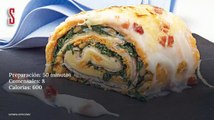 Vídeo Receta: Brazo de gitano de calabaza, espinacas, jamón y queso