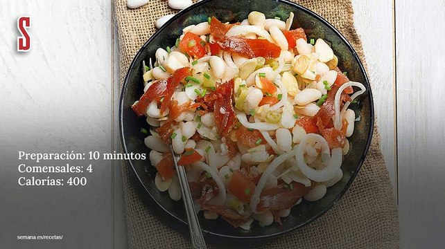 Vídeo Receta: Ensalada de Judías blancas y mojama