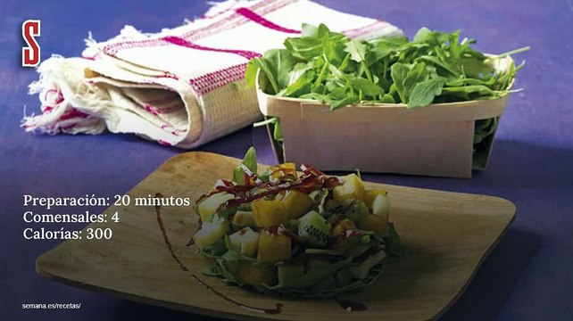 Vídeo Receta: Ensalada de rúcula, frutas y jamón de pato