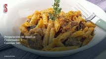 Vídeo Receta: Macarrones guisados con carne y champiñon