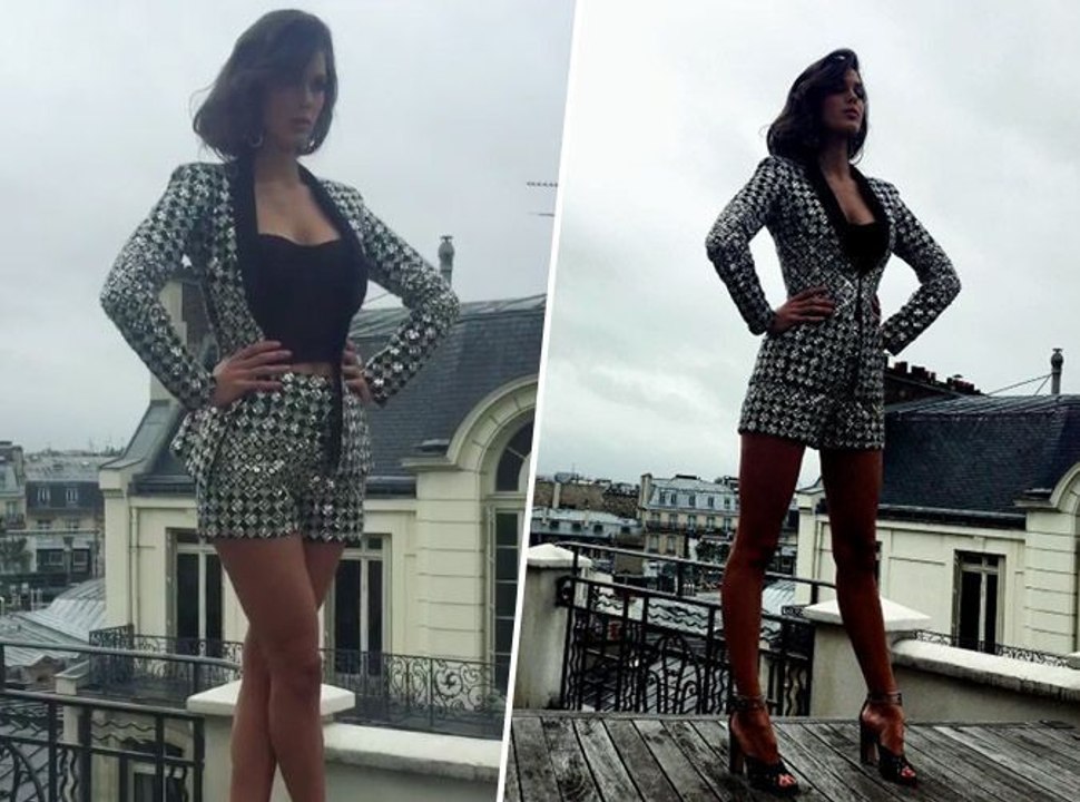 Iris Mittenaere : Sensationnelle et sexy pour un shooting sur les toits de Paris !