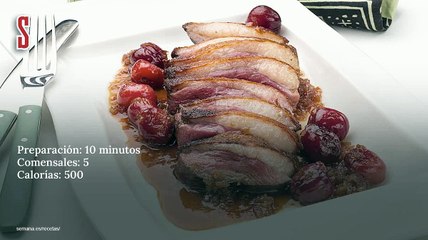 Vídeo Receta: Magret de pavo con salsa de cerezas