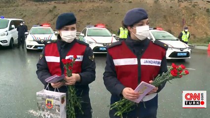 Jandarma ve polisten kadınlar günü kutlaması