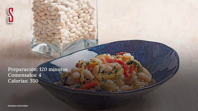 Vídeo Receta: Judías blancas con pimientos