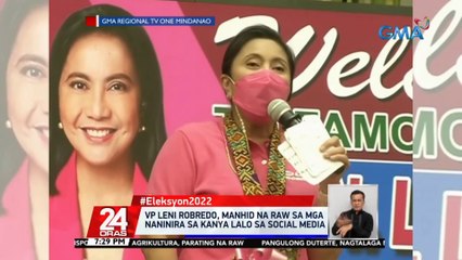 VP Leni Robredo, manhid na raw sa mga naninira sa kanya lalo sa social media | 24 Oras