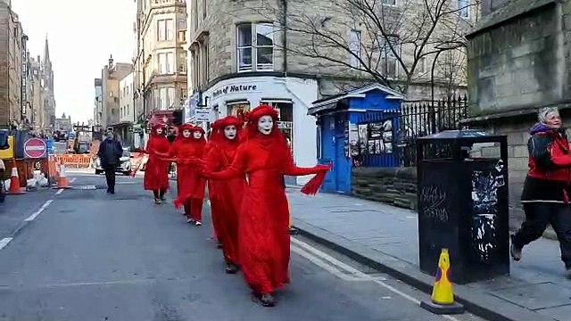 Extinction Rebellion protesters making their way to an Vigil & Rally for Climate Justice