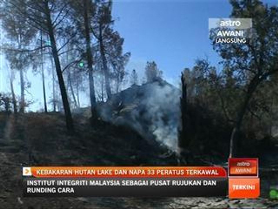 Kebakaran hutan Lake dan Napa 33 peratus terkawal