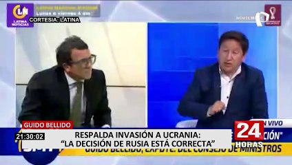 Guido Bellido considera correcta la invasión de Rusia a Ucrania