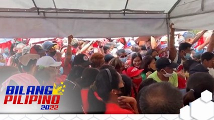 Marcos-Duterte supporters, nagsiksikan para sa ipinamimigay na food stub sa campaign rally