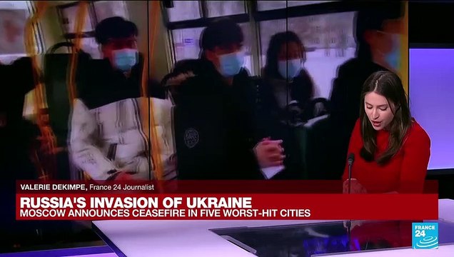 War in Ukraine : Civilians flee besieged Sumy through corridor