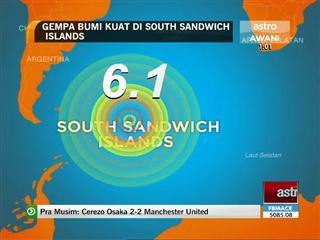 Gempa bumi kuat di South Sandwich Island