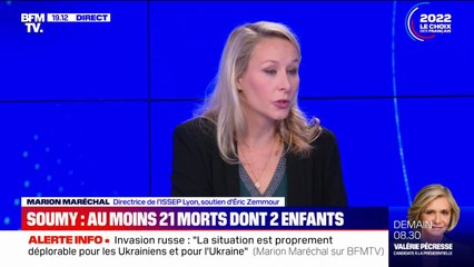 Pour Marion Maréchal, il faut "calibrer" les sanctions contre la Russie pour éviter "une situation dramatique sur le plan social"