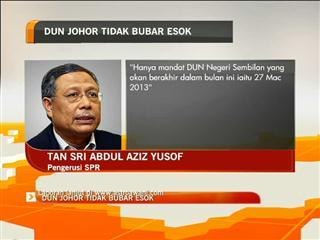 'DUN Johor tidak dibubar 21 Mac' - SPR