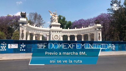 Mujeres comienzan a llegar a Paseo de la Reforma para Marcha 8M