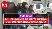 Hieren a mujer policía durante marcha del 8M
