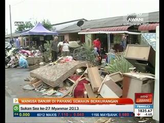 Perkembangan mangsa banjir di Pahang berkurangan