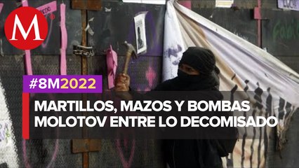 La SSC decomisó decenas de martillos, mazos y bombas molotov en marcha 8M: Martí Batres
