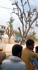 अतिक्रमण हटाने पर युवक पेड़ पर चढ़ा, आत्महत्या की धमकी दी